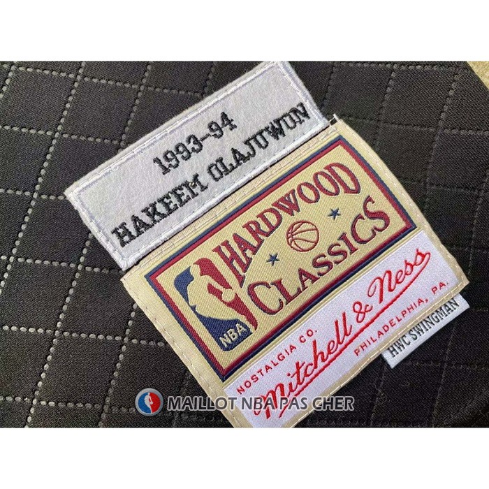 Maillot Houston Rockets Hakeem Olajuwon NO 34 Mitchell & Ness 1993-94 Noir